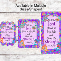 All Things Through Christ - The Lord Stood With Me - Religious Wreath Signs - Christian Wreath - Floral Wreath Sign - Three Birds Nest Co