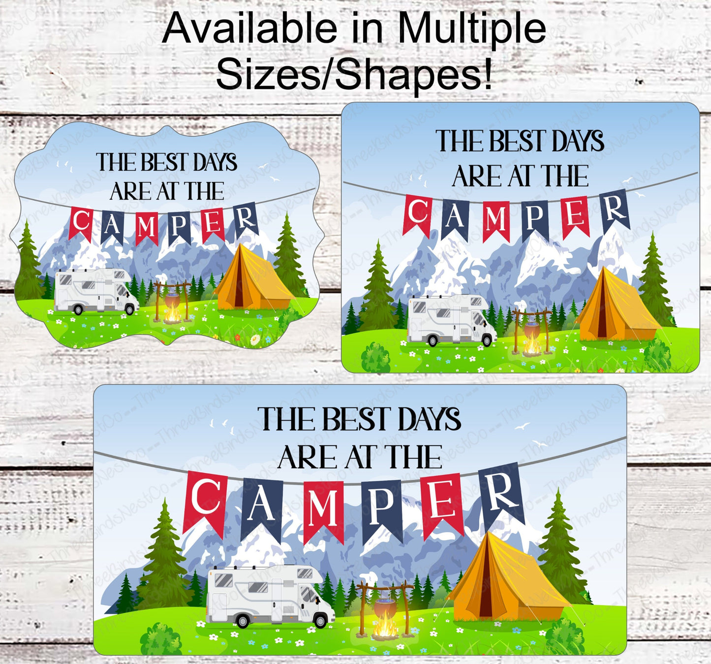 Camper Wreath Sign - Camper Decor - RV Sign - Happy Place