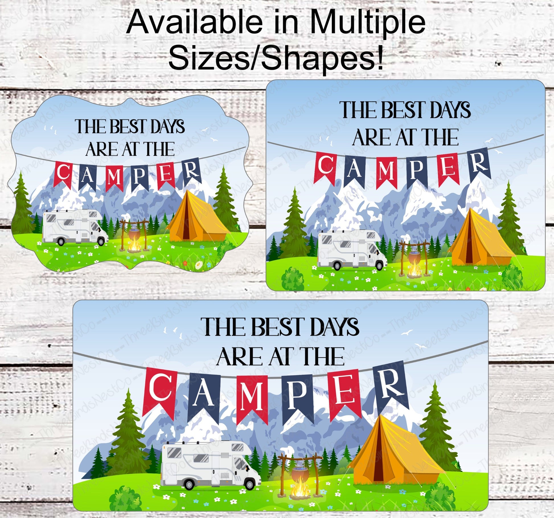 Camper Wreath Sign - Camper Decor - RV Sign - Happy Place
