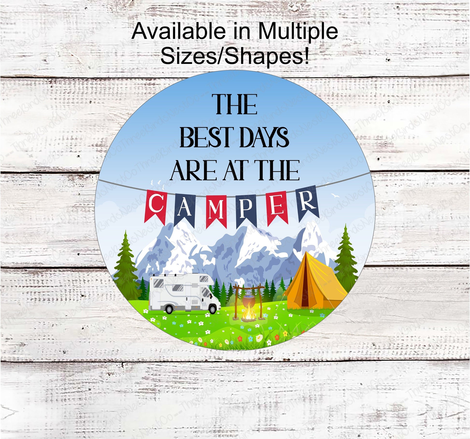 Camper Wreath Sign - Camper Decor - RV Sign - Happy Place