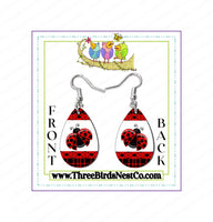 
              Ladybug Earrings - Dangle Earrings - Custom Earrings - Ladybug Jewelry - Ladybug Lover Gift
            