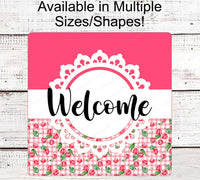 
              Cherries Welcome Wreath Sign - Floral Signs - Spring and Summer Wreath Signs - Front Door Shop - Shop Now at www.ThreeBirdsNestCo.com
            