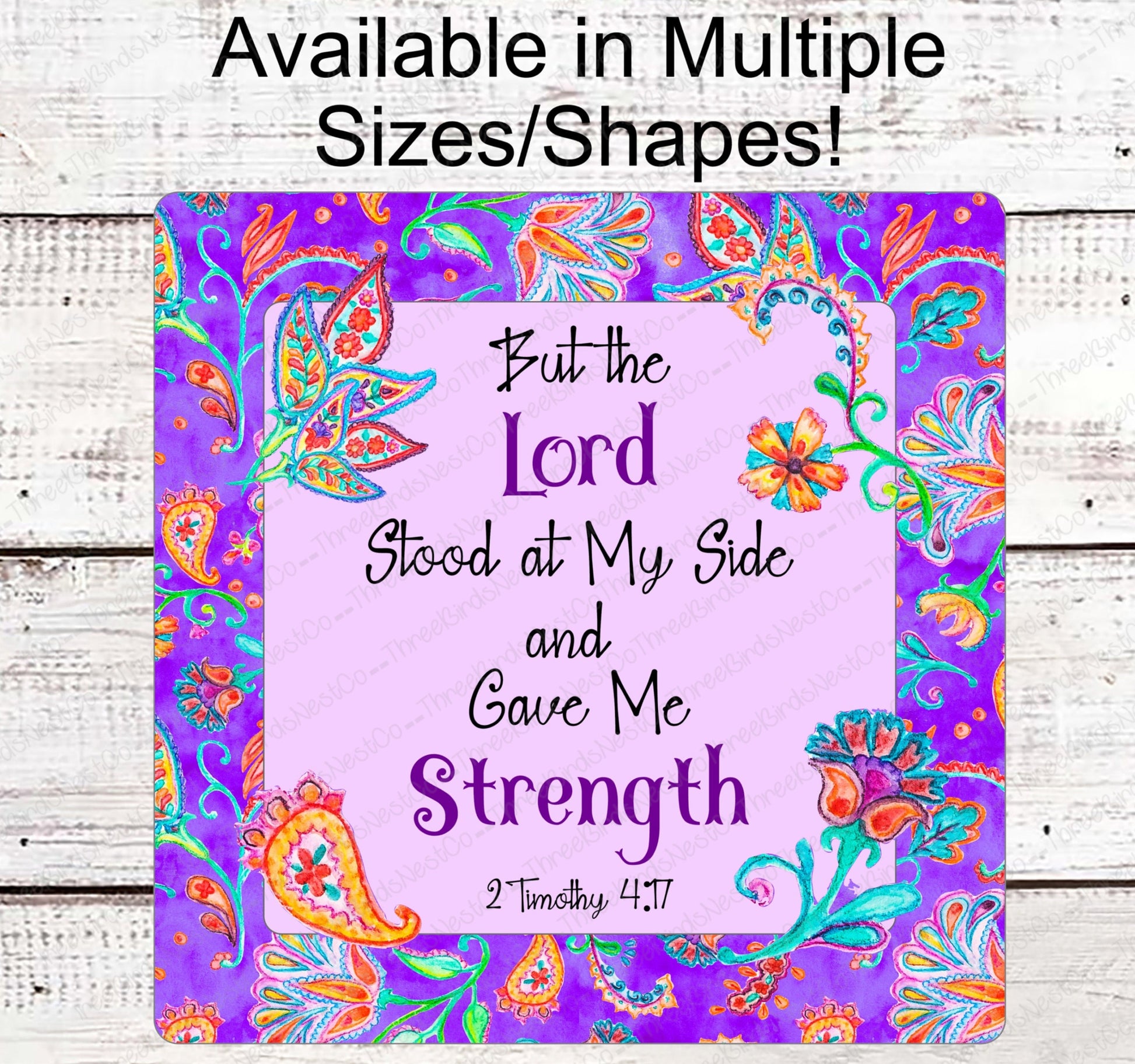 All Things Through Christ - The Lord Stood With Me - Religious Wreath Signs - Christian Wreath - Floral Wreath Sign - Three Birds Nest Co