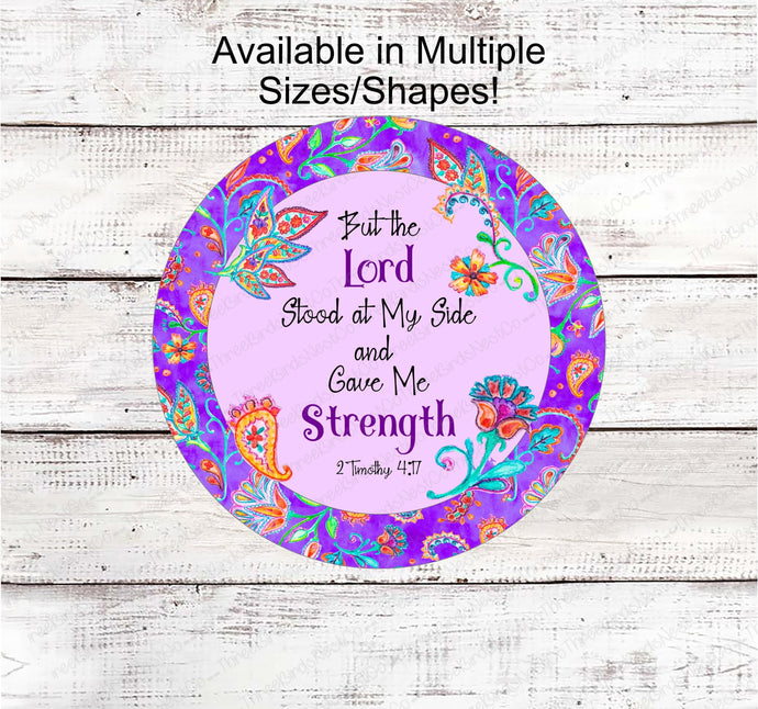 All Things Through Christ - The Lord Stood With Me - Religious Wreath Signs - Christian Wreath - Floral Wreath Sign - Three Birds Nest Co