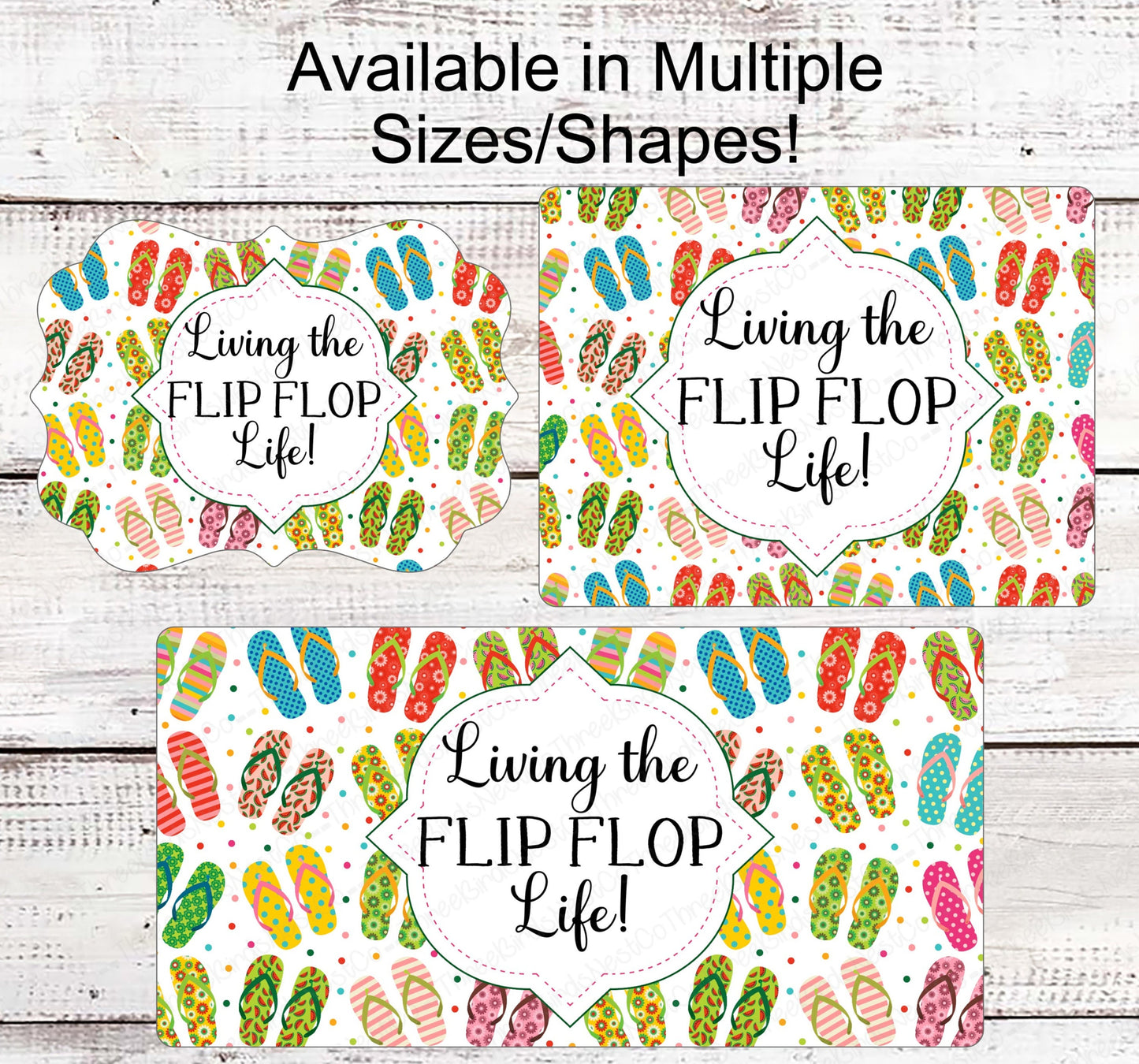 Living the Flip Flop Life - Beach Wreath Sign - Summer Wreath Signs - Welcome Wreath Sign - Happy Place Decor - Beach Welcome Sign