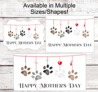 
              Mothers Day Wreath Sign - Mom of Dogs Gifts - Pet Mom - Dog Paw Prints - Pet Wreath Sign
            