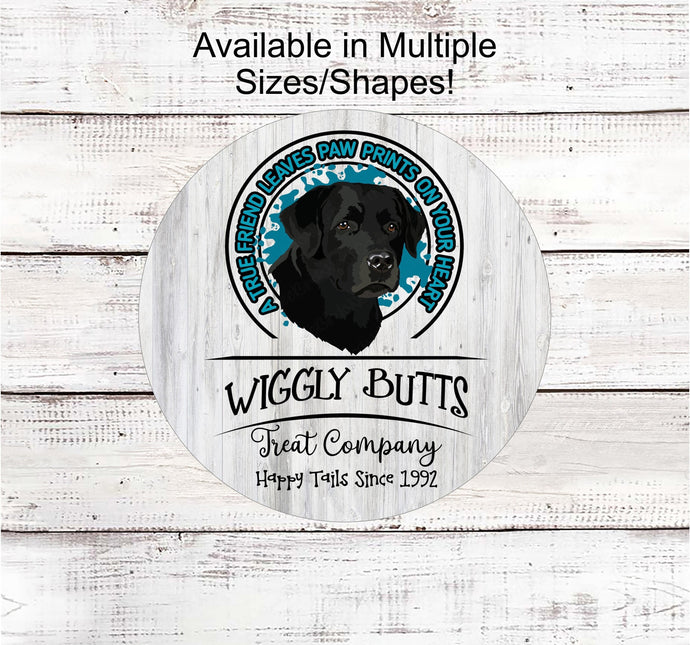 Labrador Retriever Sign - Wiggle Butts - Dog Wreath Signs - Dog Wreath - Paw Print Sign - Pet Wreath - Dog Sign - Dog Lover Wreath