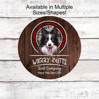 Border Collie Sign - Wiggle Butts - Dog Wreath Signs - Dog Wreath - Paw Print Sign - Pet Wreath - Dog Sign - Dog Lover Wreath