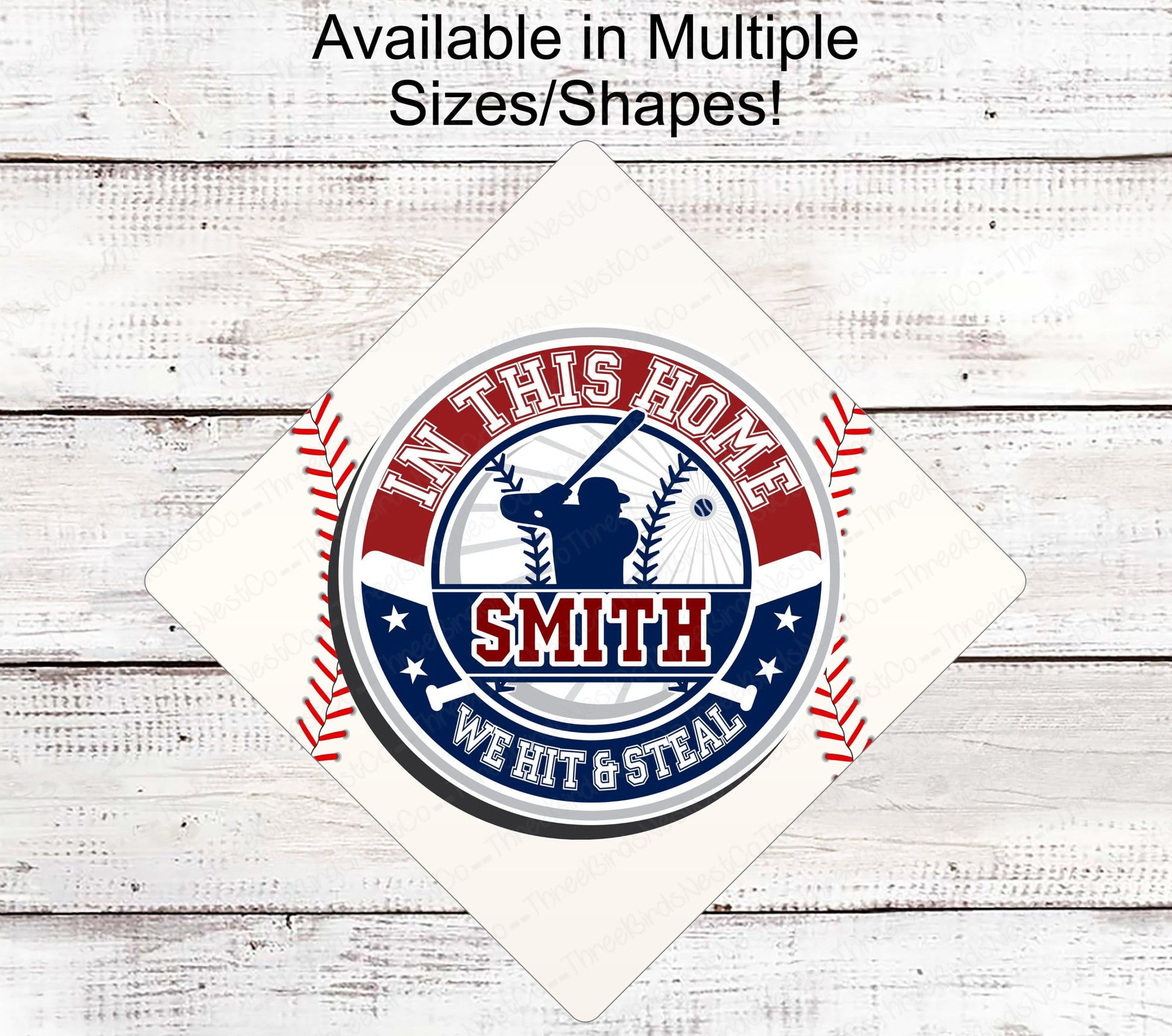 Baseball Wreath Sign - Hit and Steal - Last Name Sign - Baseball Lover - Personalized Baseball Sign