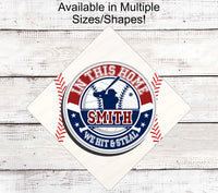 
              Baseball Wreath Sign - Hit and Steal - Last Name Sign - Baseball Lover - Personalized Baseball Sign
            