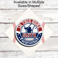 Baseball Wreath Sign - Hit and Steal - Last Name Sign - Baseball Lover - Personalized Baseball Sign