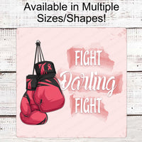 Fight Breast Cancer Sign - Breast Cancer Wreath Sign - Religious Sign - Christian Sign - Breast Cancer Sign - Cancer Awareness Sign