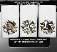 
              Kitchen Linens - Kitchen Towels - Farm Animals Decor - Farm Kitchen Towels - Choose One or a Set - www.ThreeBirdsNestCo.com
            
