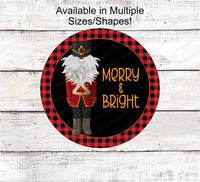 
              Merry and Bright Christmas Gnome Nutcracker Wreath Sign - www.ThreeBirdsNestCo.com for 20% Off
            