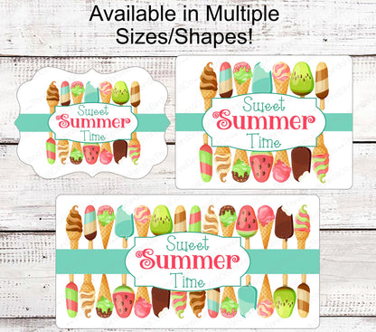 Sweet Summertime Ice Cream Wreath Sign - www.ThreeBirdsNestCo.com for 20% Off