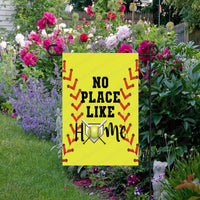 No Place Like Home Softball Double Sided Garden Flag - Sports Flag - ThreeBirdsNestCo.com for 5% Back on All Purchases