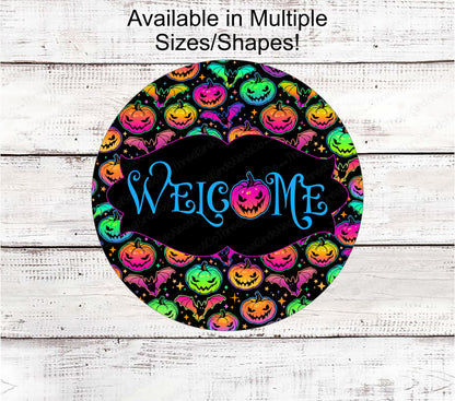 Pastel Halloween Jack O Lantern Welcome Sign - Happy Halloween - www.ThreeBirdsNestCo.com for 5% Back