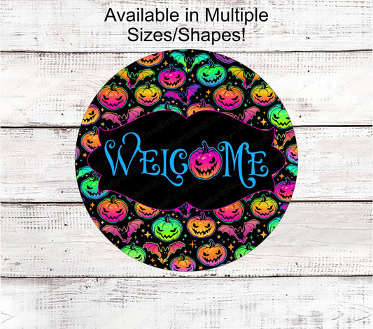 Pastel Halloween Jack O Lantern Welcome Sign - Happy Halloween - www.ThreeBirdsNestCo.com for 5% Back