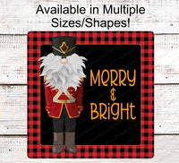 
              Merry and Bright Christmas Gnome Nutcracker Wreath Sign - www.ThreeBirdsNestCo.com for 20% Off
            