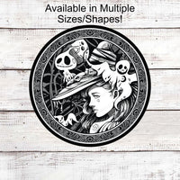 Ghosts and Witch Medallion Halloween Wreath Sign - www.ThreeBirdsNestCo.com for 20% Off