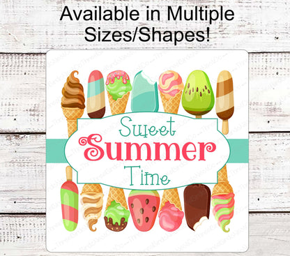 Sweet Summertime Ice Cream Wreath Sign - www.ThreeBirdsNestCo.com for 20% Off