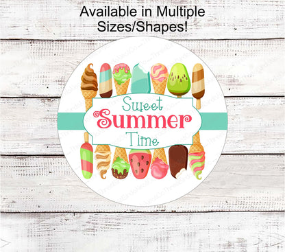 Sweet Summertime Ice Cream Wreath Sign - www.ThreeBirdsNestCo.com for 20% Off