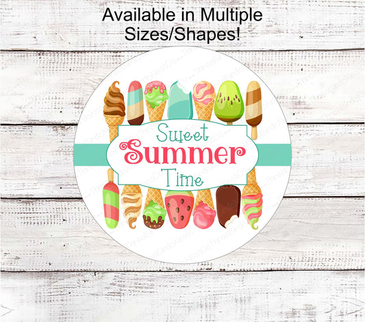 Sweet Summertime Ice Cream Wreath Sign - www.ThreeBirdsNestCo.com for 20% Off