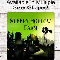 Sleepy Hollow Farm Halloween Wreath Sign