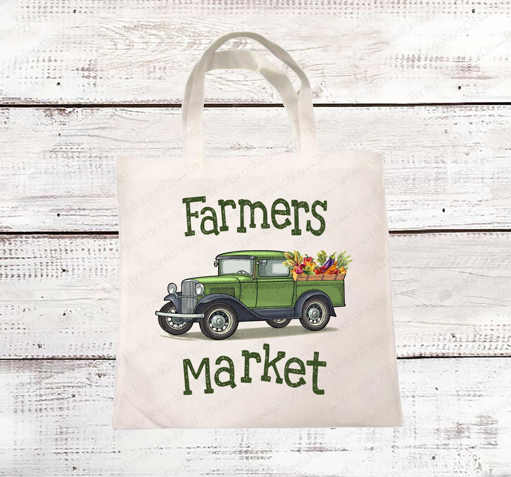 Farmers Market Reusable Grocery Tote Bag - 2 Sizes and Many styles available! - Visit www.ThreeBirdsNestCo.com for 20% Off
