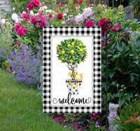 
              Personalized Lemons and Buffalo Plaid Welcome Garden Flag - Double Sided Garden Flag - Visit www.ThreeBirdsNestCo.com for 20% Off
            