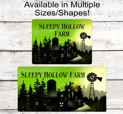 Sleepy Hollow Farm Halloween Wreath Sign