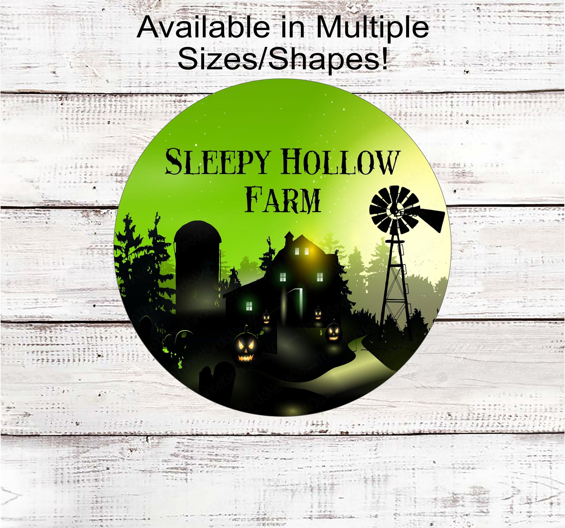Sleepy Hollow Farm Halloween Wreath Sign
