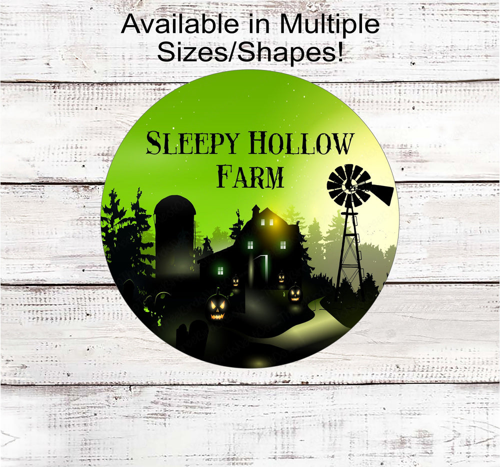 Sleepy Hollow Farm Halloween Wreath Sign