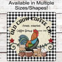 Old Crow Coffee Company Rooster Farmhouse Wreath Sign