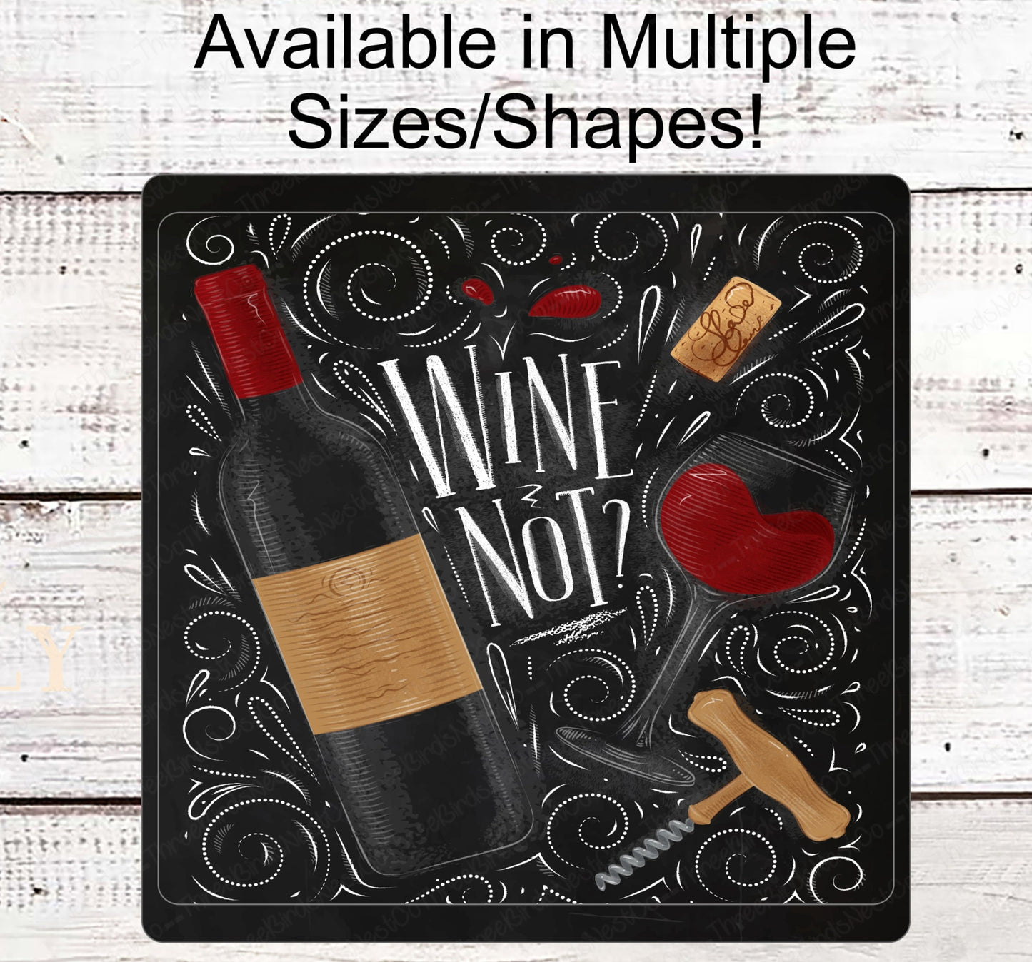 Wine Not Bottle and Cork Wine Wreath Sign