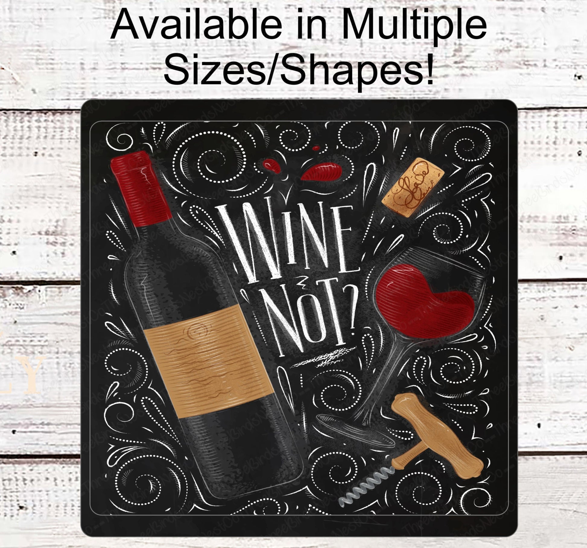 Wine Not Bottle and Cork Wine Wreath Sign