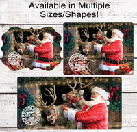 
              Santa and Reindeer Christmas Wreath Sign
            