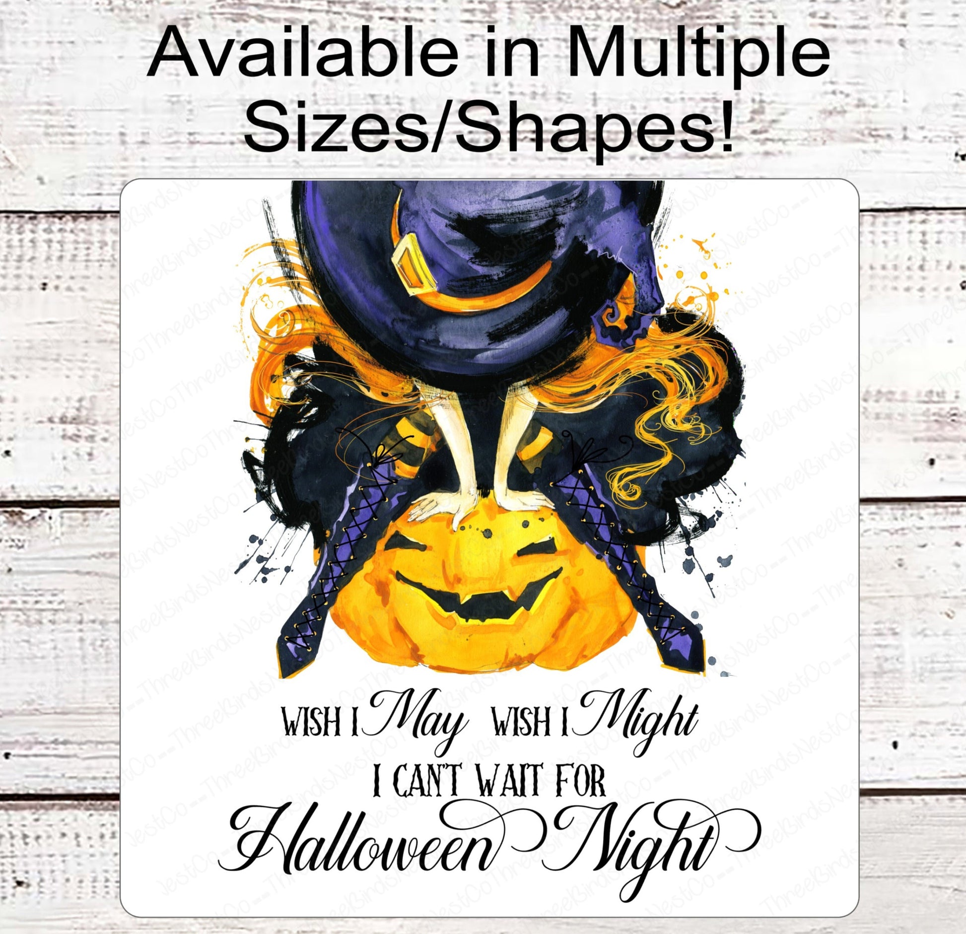 Jack O Lantern and Halloween Witch Wreath Sign