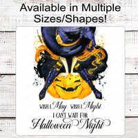Jack O Lantern and Halloween Witch Wreath Sign