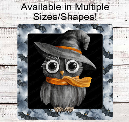 Spooky Bats and Witch Owl Halloween Wreath Sign