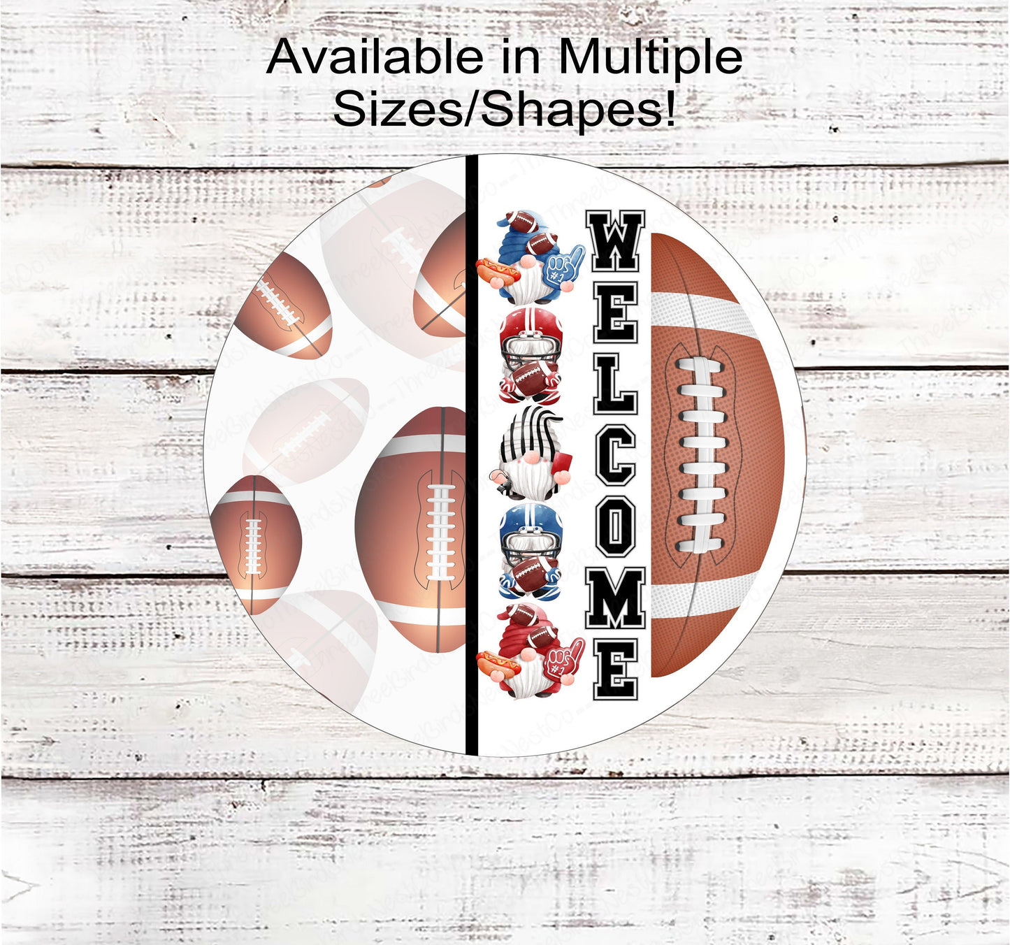 Football Gnomes Welcome Wreath Sign
