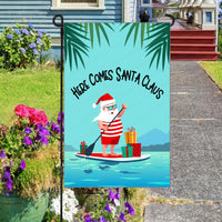 Here Comes Santa Claus Christmas Paddle Board Beach Garden Flag