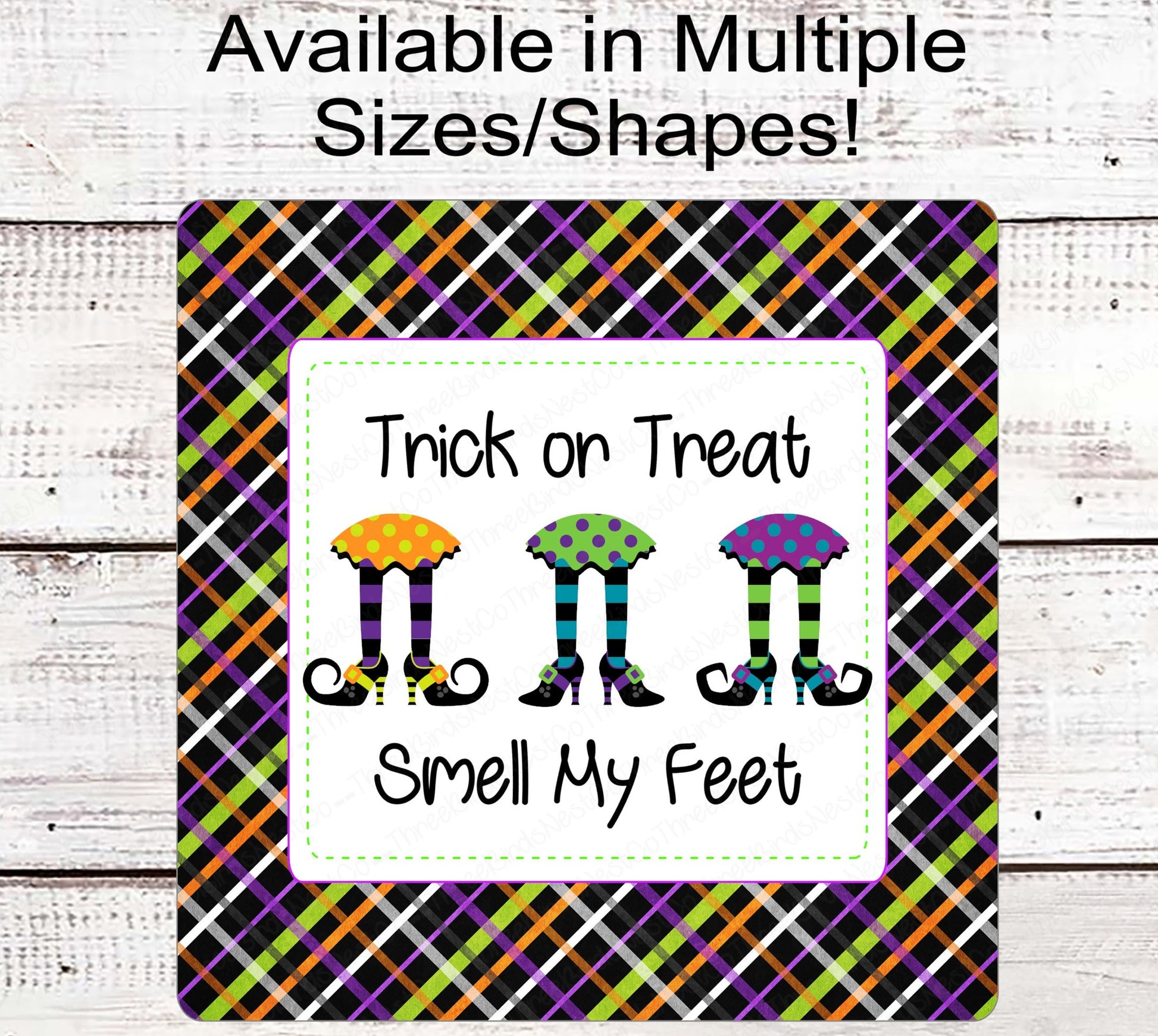 Trick or Treat Smell My Feet Witch Legs Halloween Wreath Sign