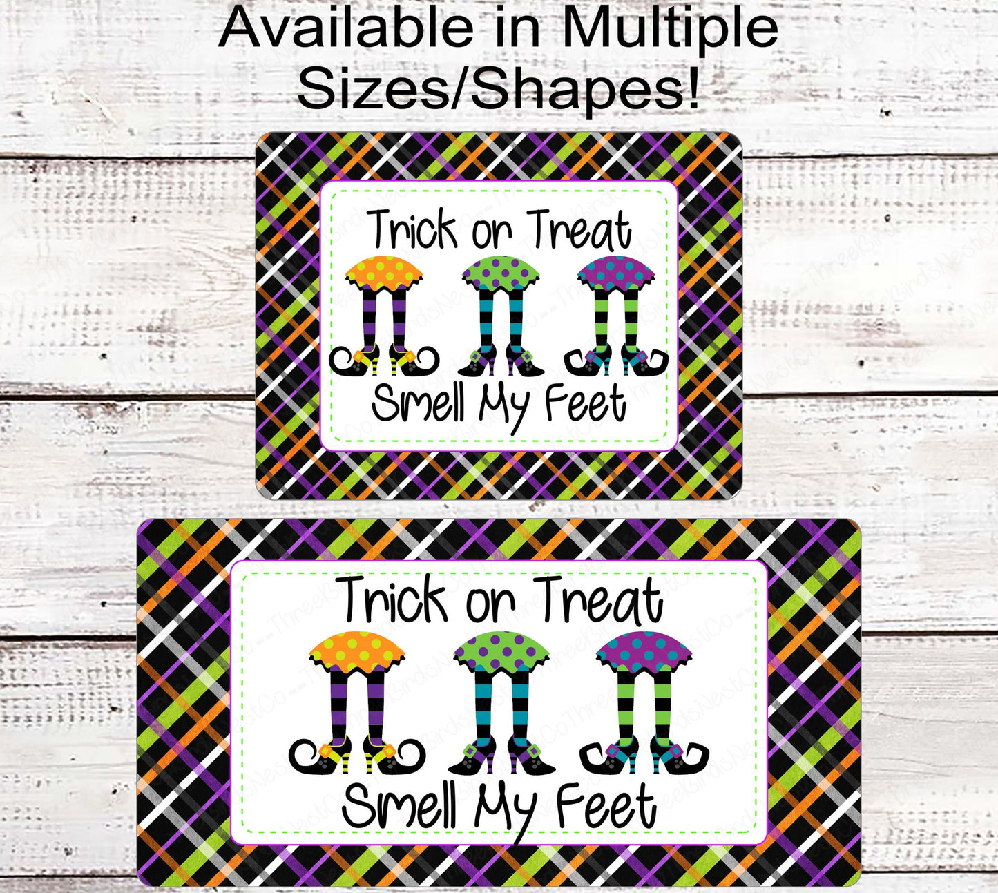Trick or Treat Smell My Feet Witch Legs Halloween Wreath Sign