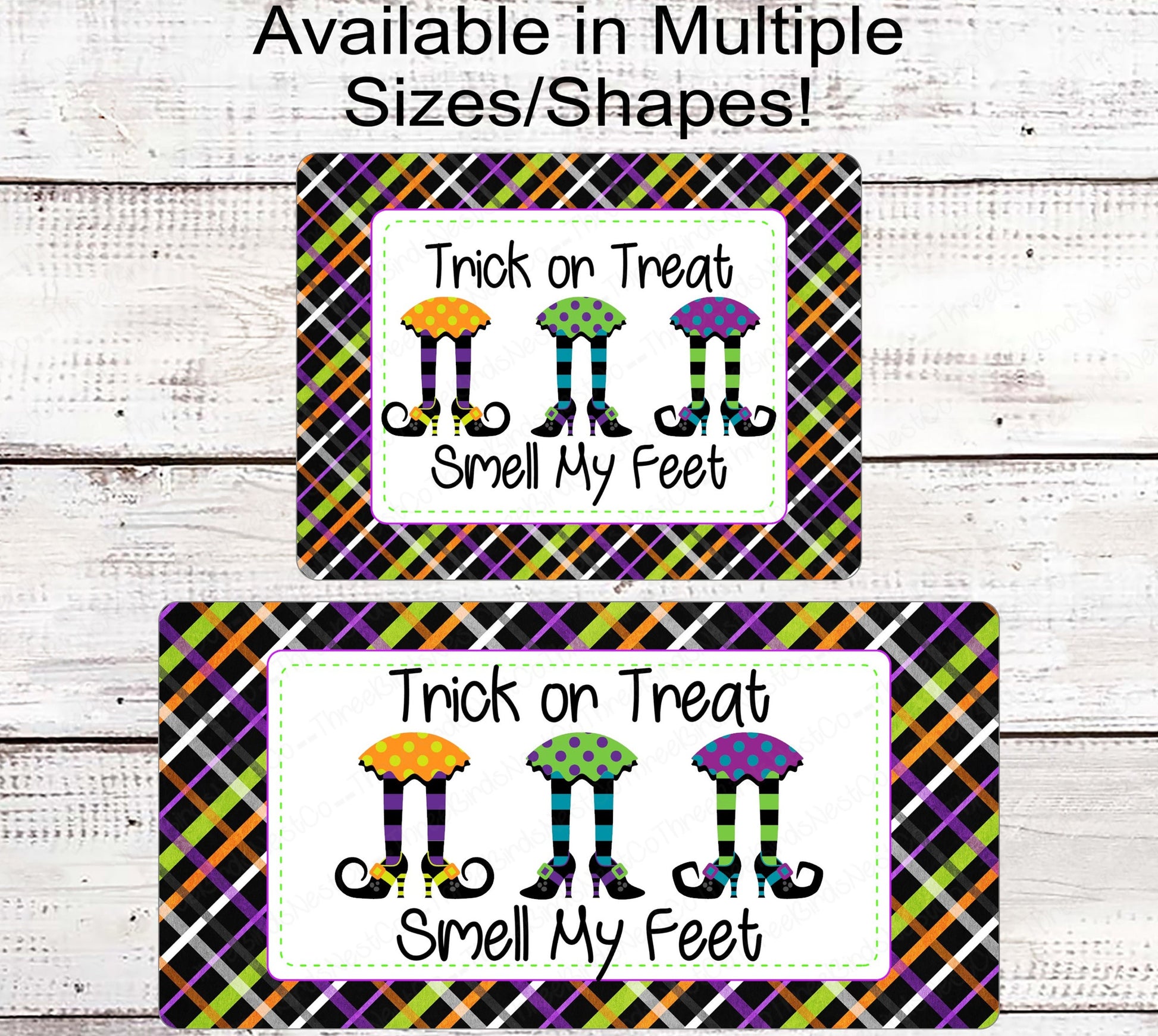Trick or Treat Smell My Feet Witch Legs Halloween Wreath Sign