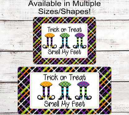 Trick or Treat Smell My Feet Witch Legs Halloween Wreath Sign