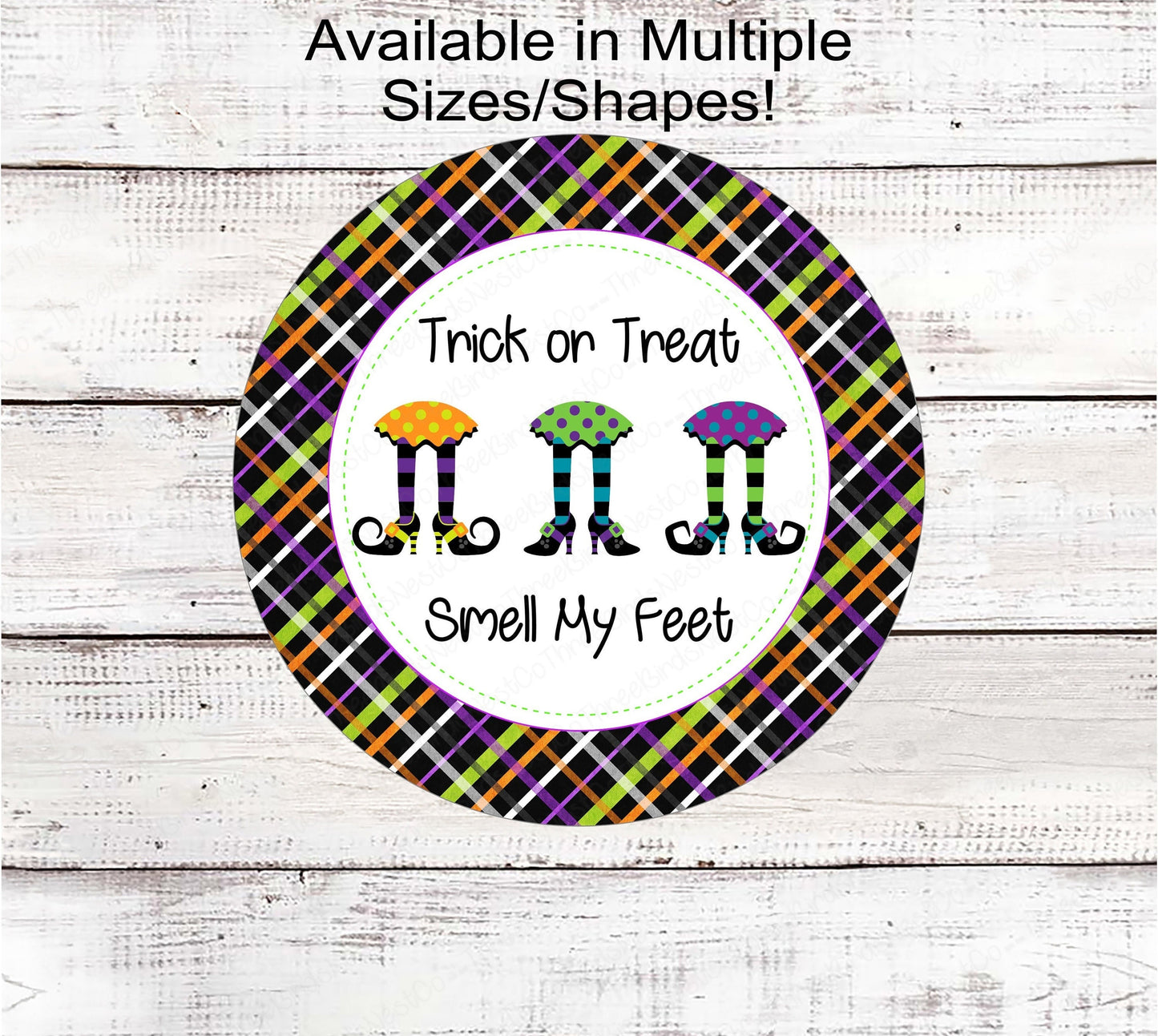 Trick or Treat Smell My Feet Witch Legs Halloween Wreath Sign