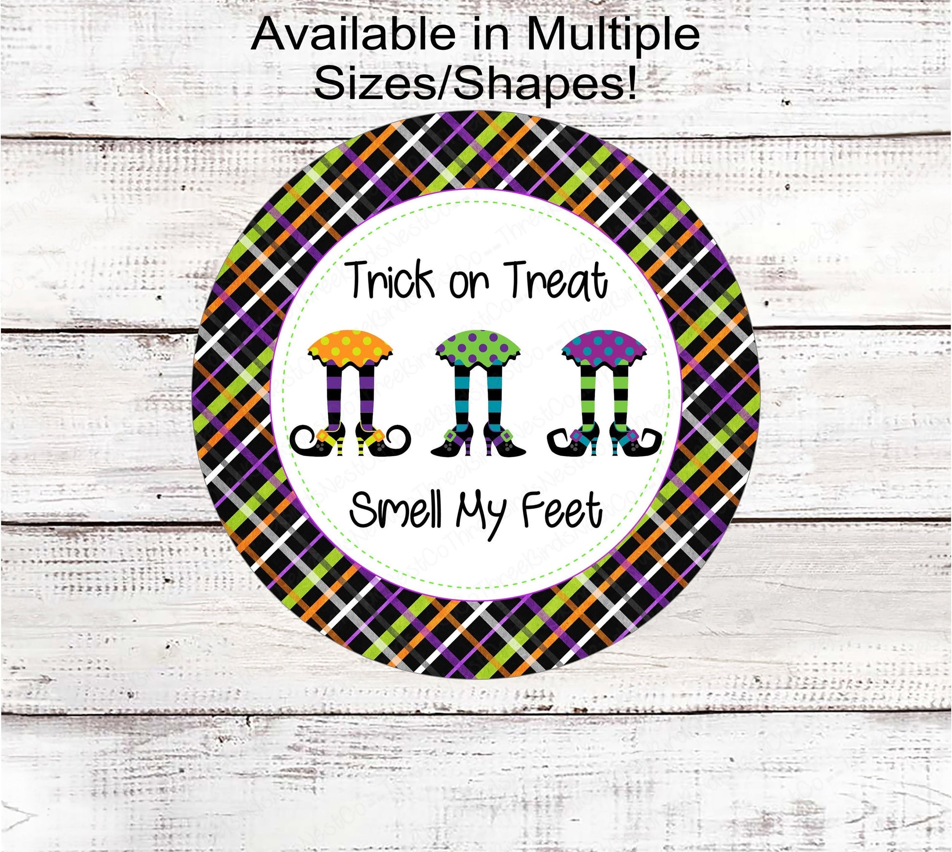 Trick or Treat Smell My Feet Witch Legs Halloween Wreath Sign