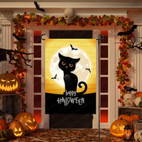 Happy Halloween Black Cat Double Sided Garden Flag - Visit www.ThreeBirdsNestCo.com for 20% Off