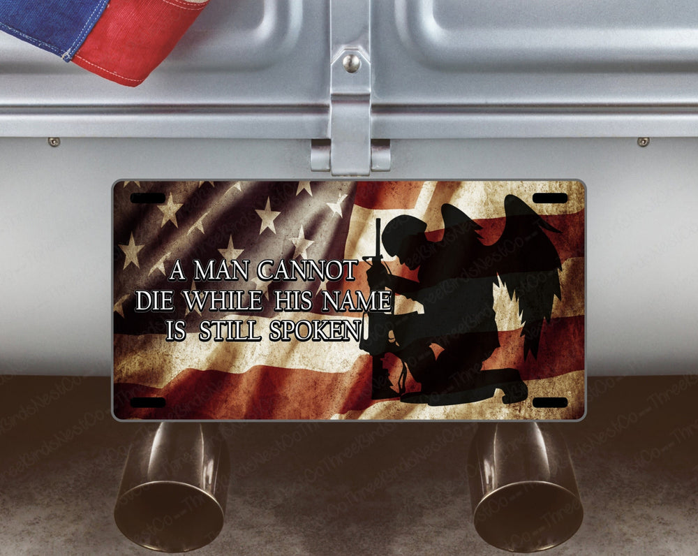 American Flag Military Remembrance Angel License Plate